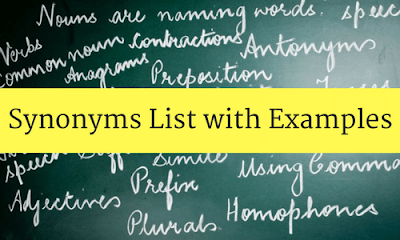 Synonyms List with Examples - BankExamsToday